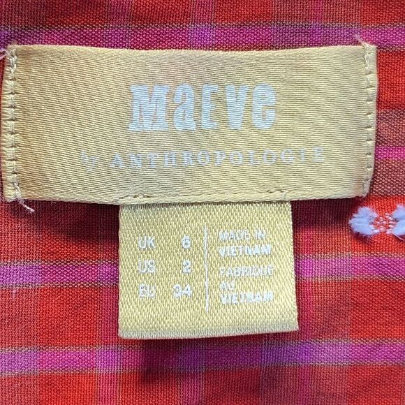 Maeve Red Plaid Buttondown sz 2 EUC - Picture 2 of 14